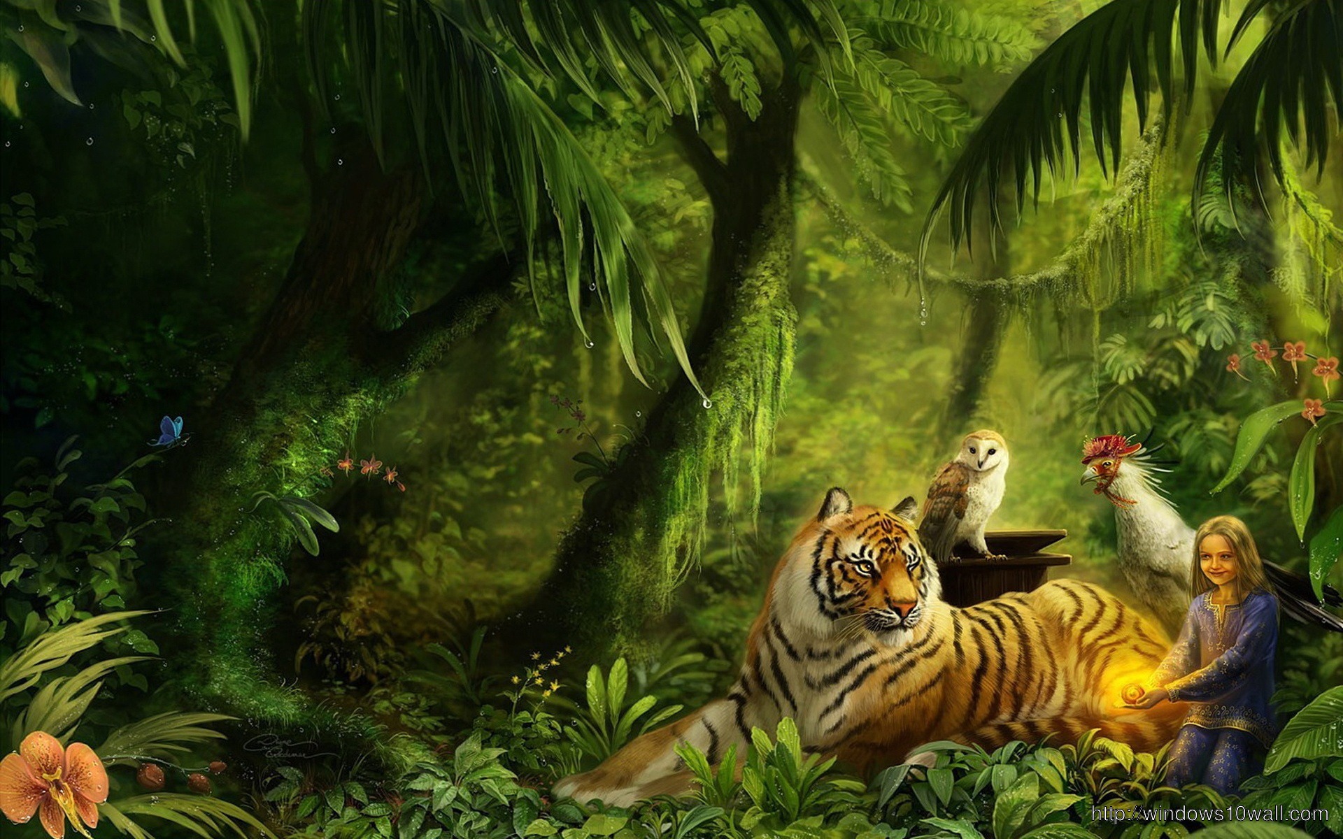 Animated Nature Tiger Background Wallpaper