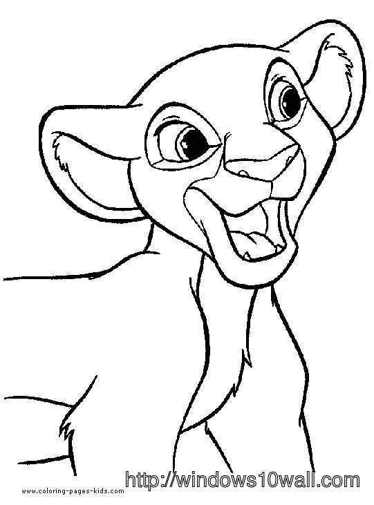 Simba Coloring Page for Kids Wallpaper