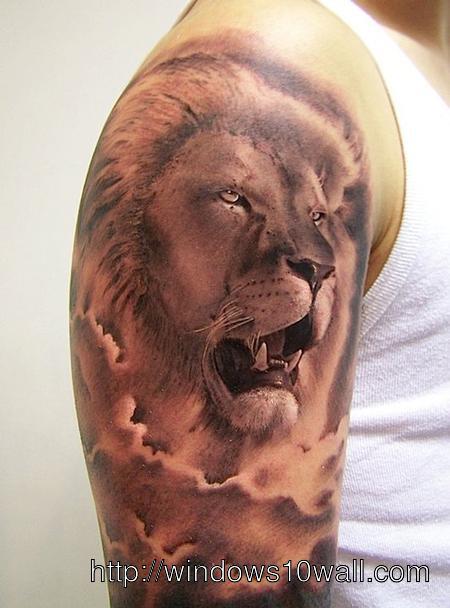 Lion Tattoo on Right Hand Wallpaper