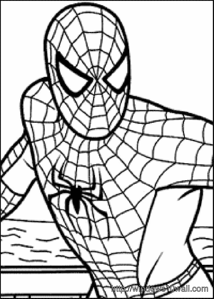 Spiderman Coloring Page for Kids Wallpaper