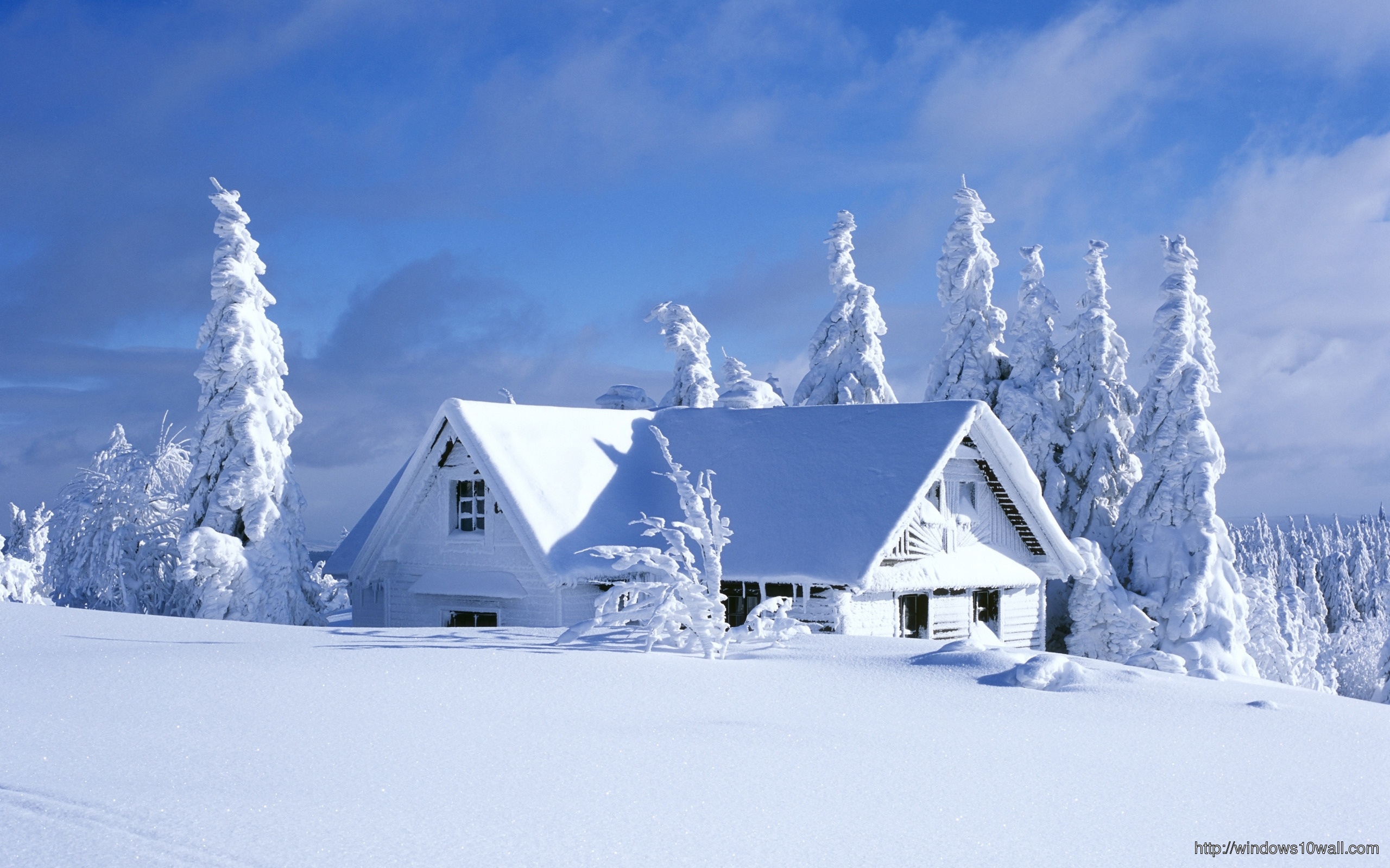 House Fully Covered with Snow Wallpaper