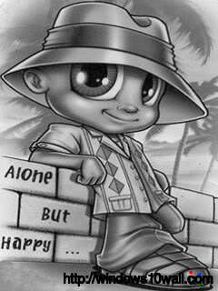 Am Alone But Happy Cartoon Wallpaper