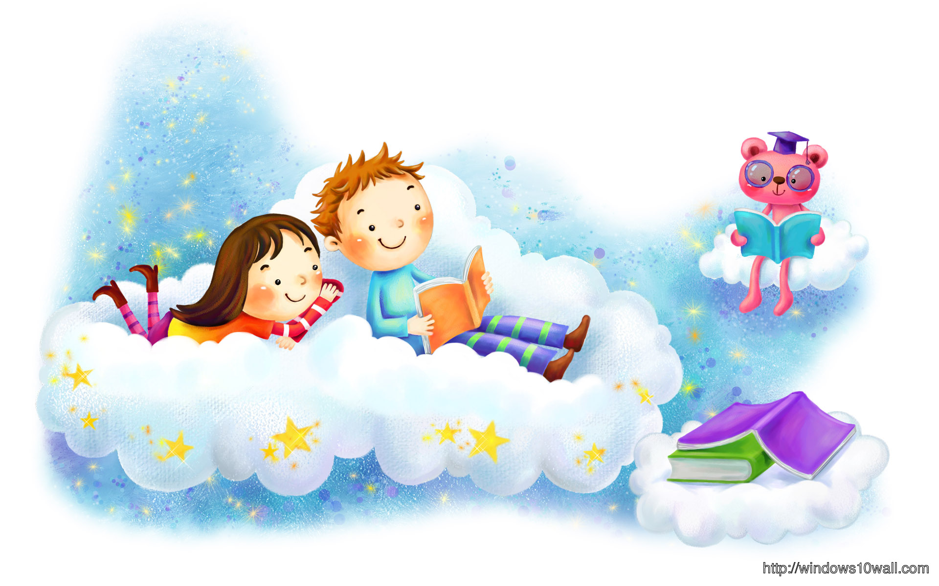 Animated Cute Kids Learning n Fun Background Wallpaper