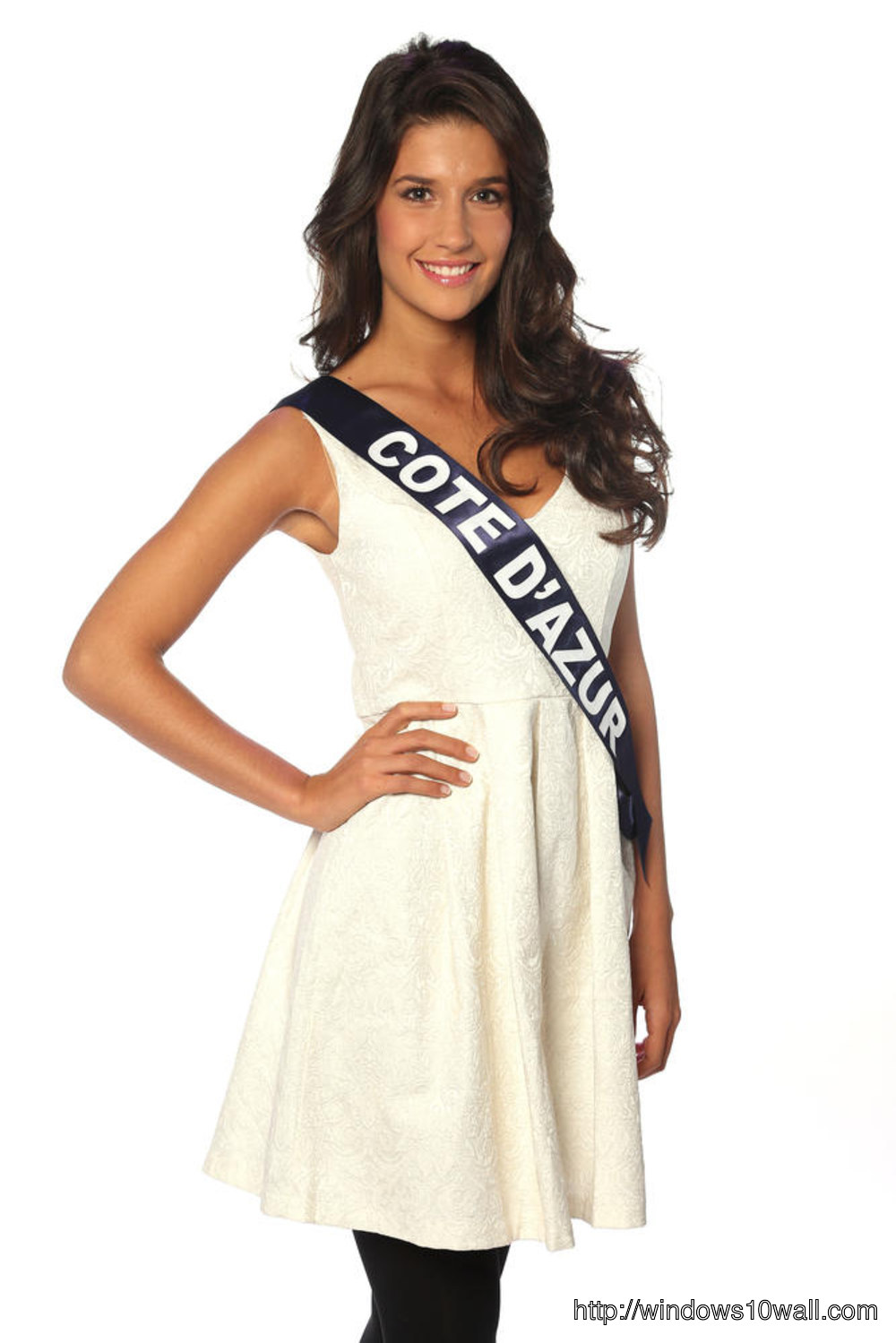 Miss Franche 2014 in white dress Wallpaper