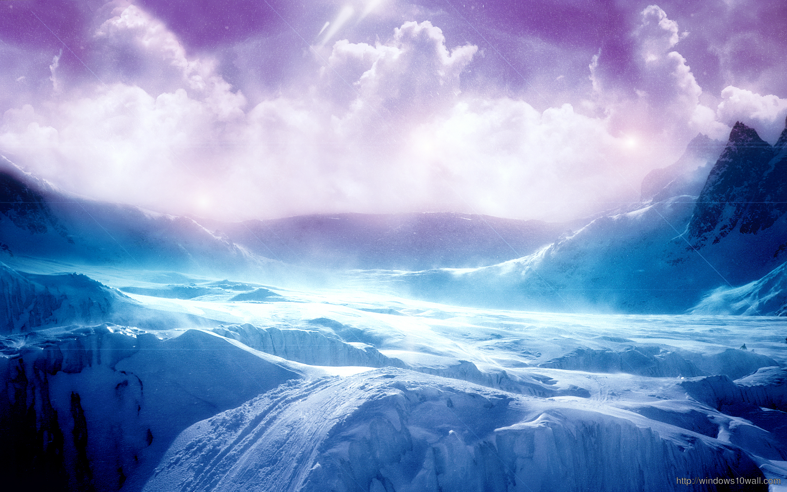 purple sky waterfall beautiful wallpaper