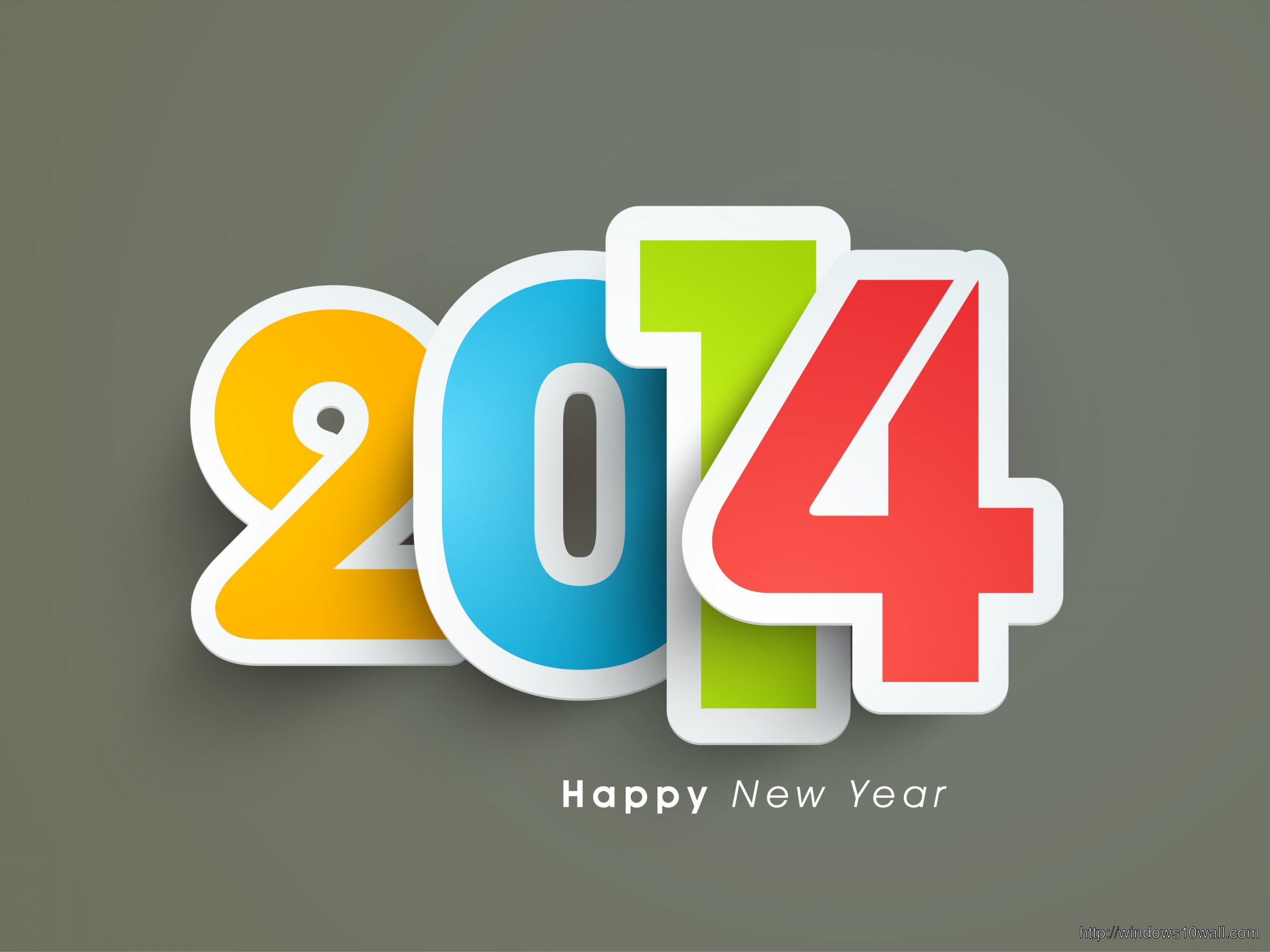 2014 New Year Gray Background Wallpaper