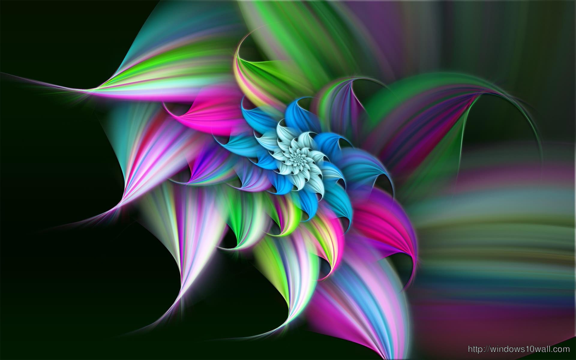 Cute Abstract Flowers Black Background Wallpaper