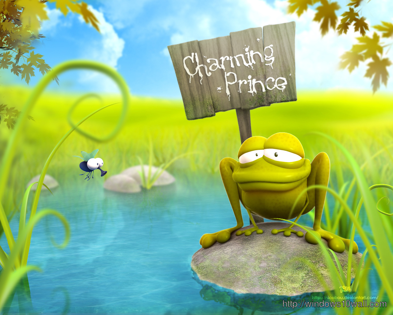 Funny Frog Cartoon Background Wallpaper