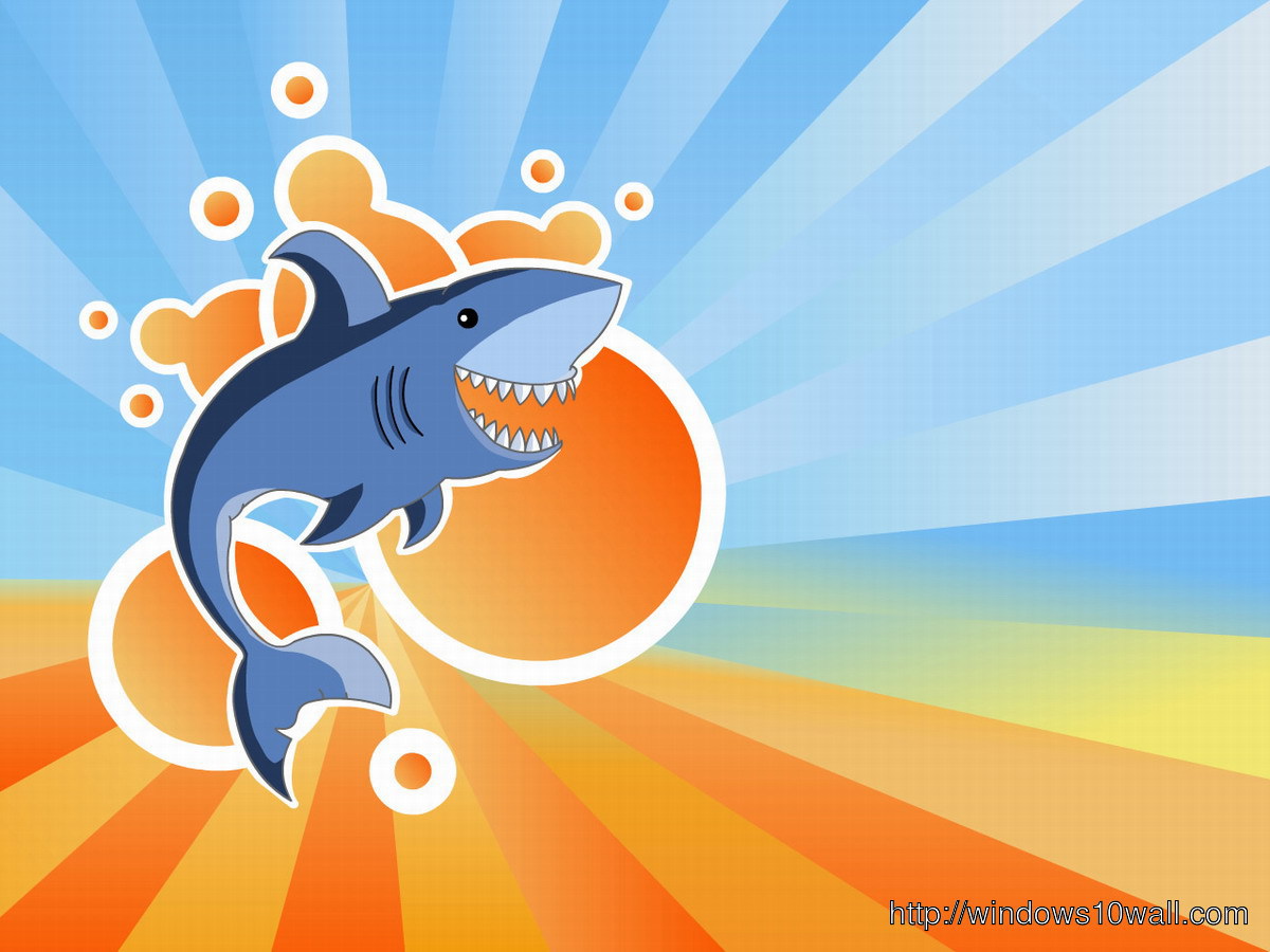Funny Shark Cartoon Background Wallpaper