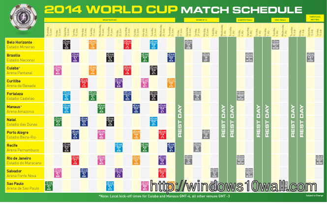 2014 football World Cup Schedule pic