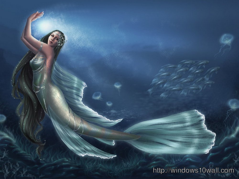 Mermaid in Sea Wallpaper
