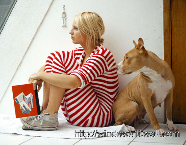 Sia with Dog Wallpaper