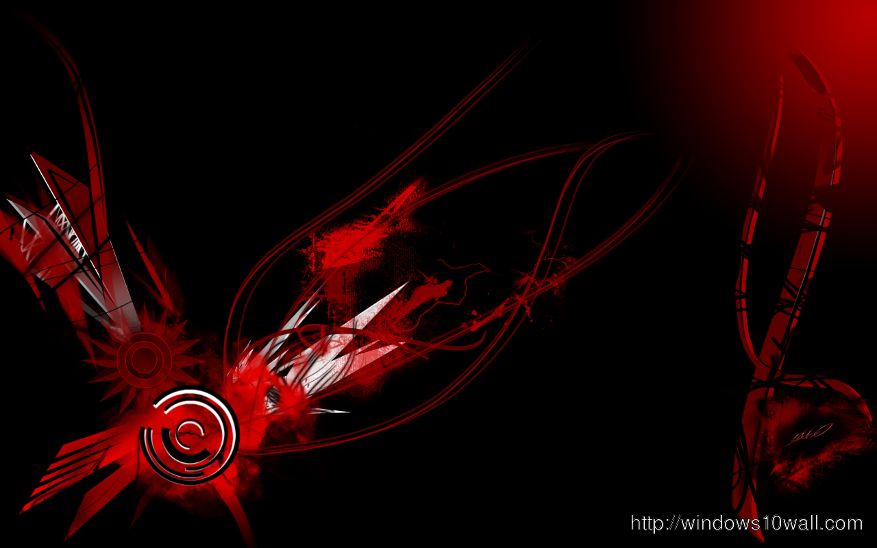 Abstract Red Black Widescreen