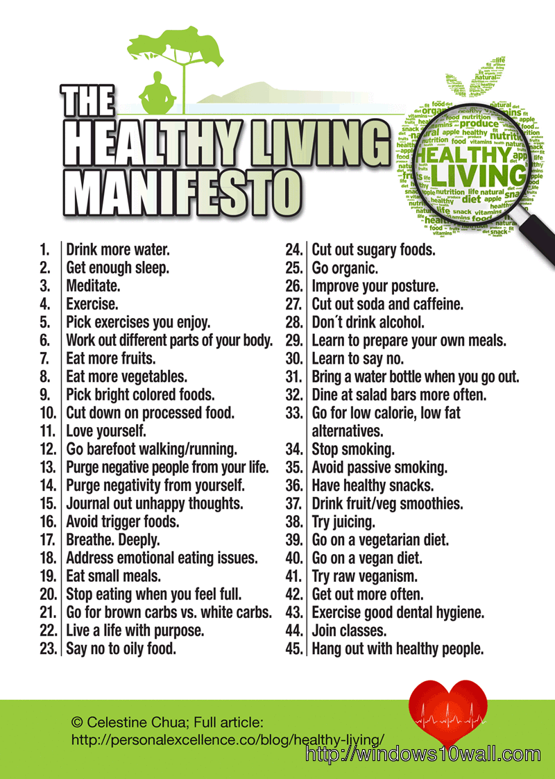 The Healthy Living Manifesto Wallpaper